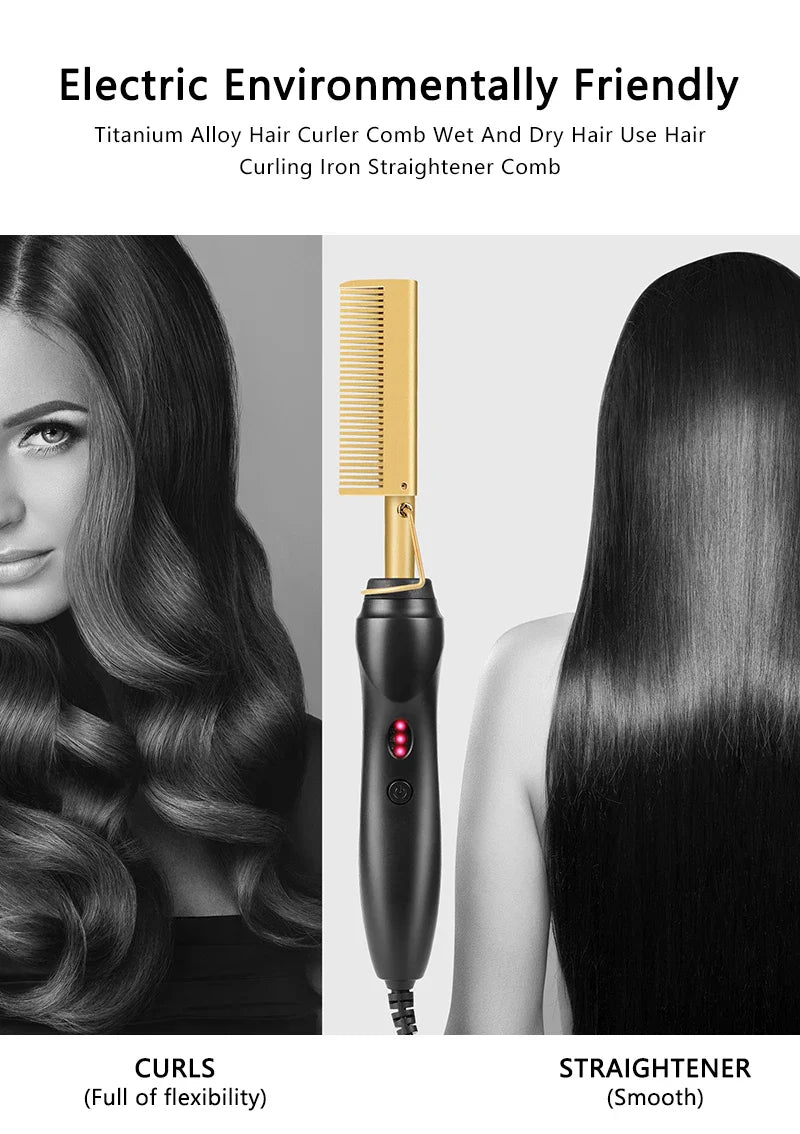 2 in 1  Electric Hair Straightener Curler