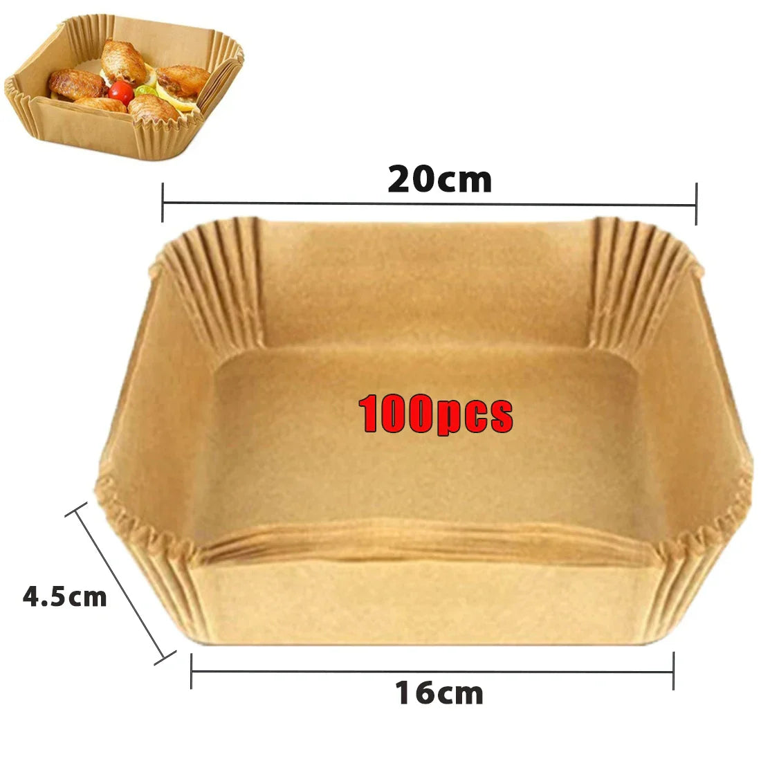 50/100Pcs Air Fryer Disposable Paper Non-Stick Airfryer Baking Papers Round Air-Fryer Paper Liners Paper Kitchen Accessories