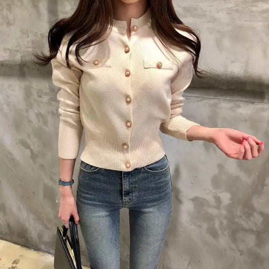 slim sweater long-sleeved top