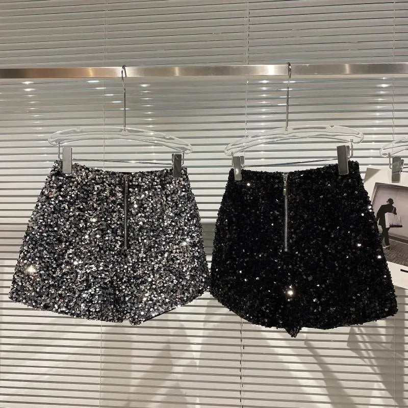 Velvet Shorts Women Sequined Shiny Versatile Short