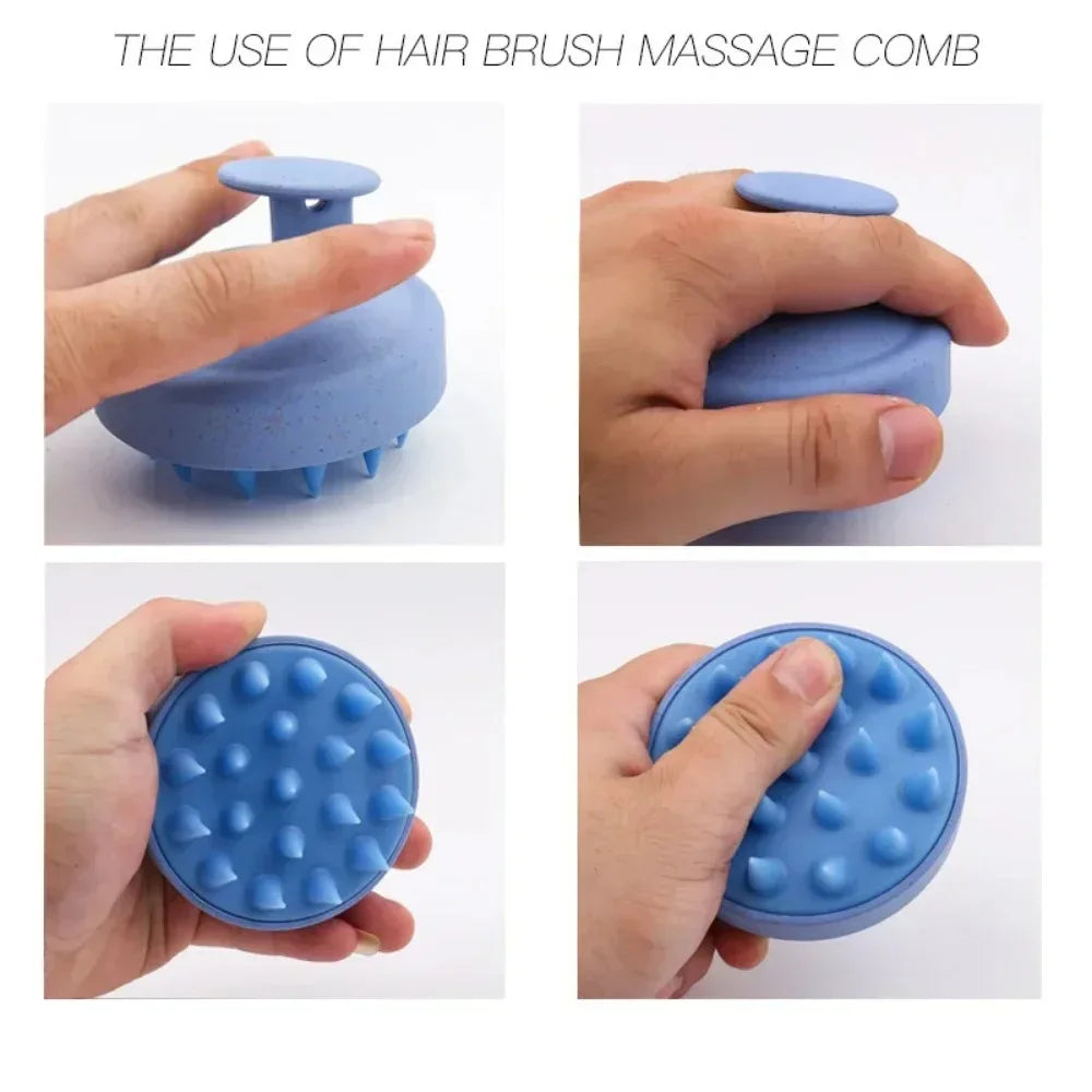 Silicone Shampoo Brush Head Scalp Massage Comb Hair Washing