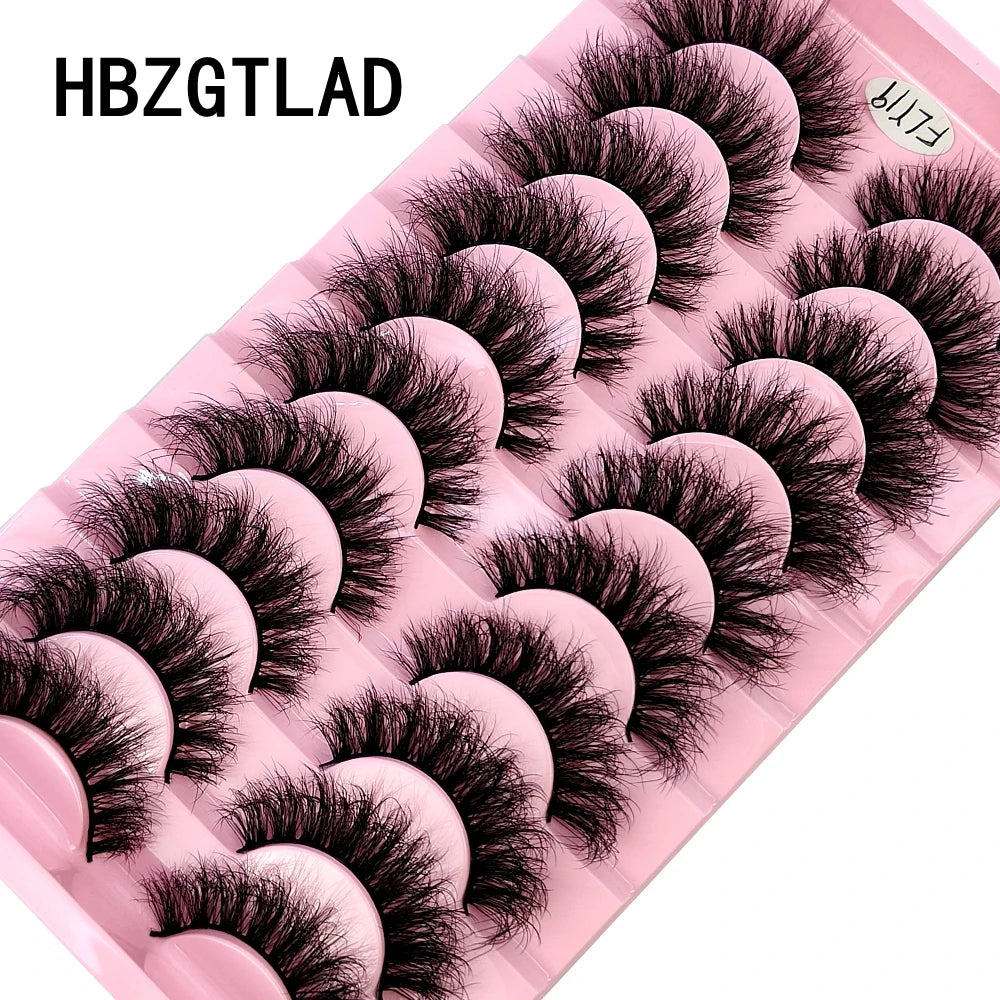 10 Pairs Faux Mink Eyelashes Handmade False Eyelashes