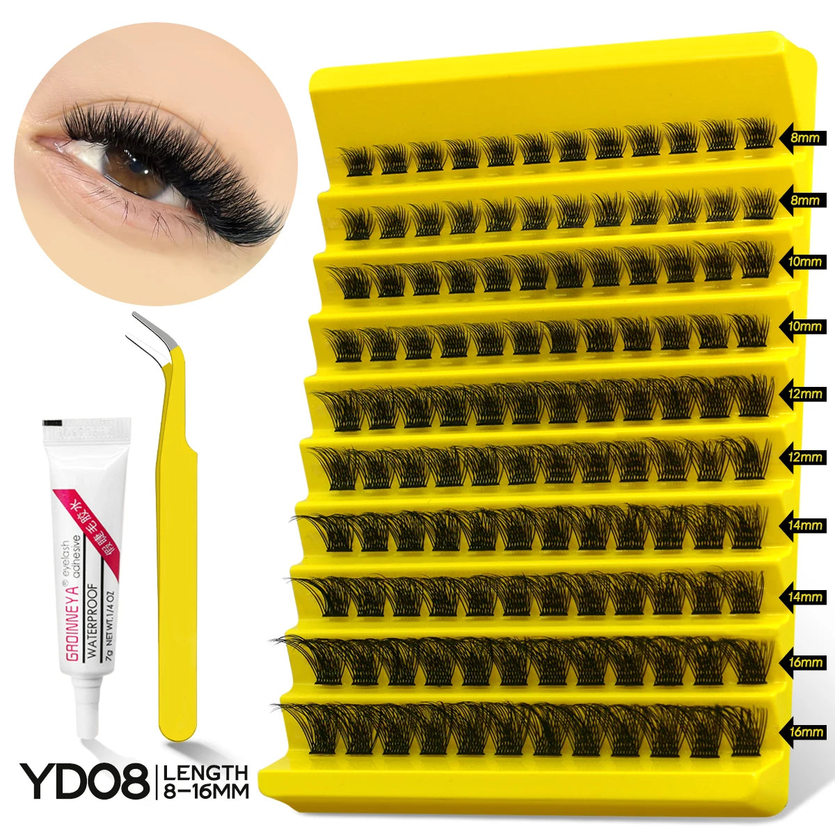 Lash Clusters Kit With Waterproof Strong Hold DIY Lash Extension Makeup