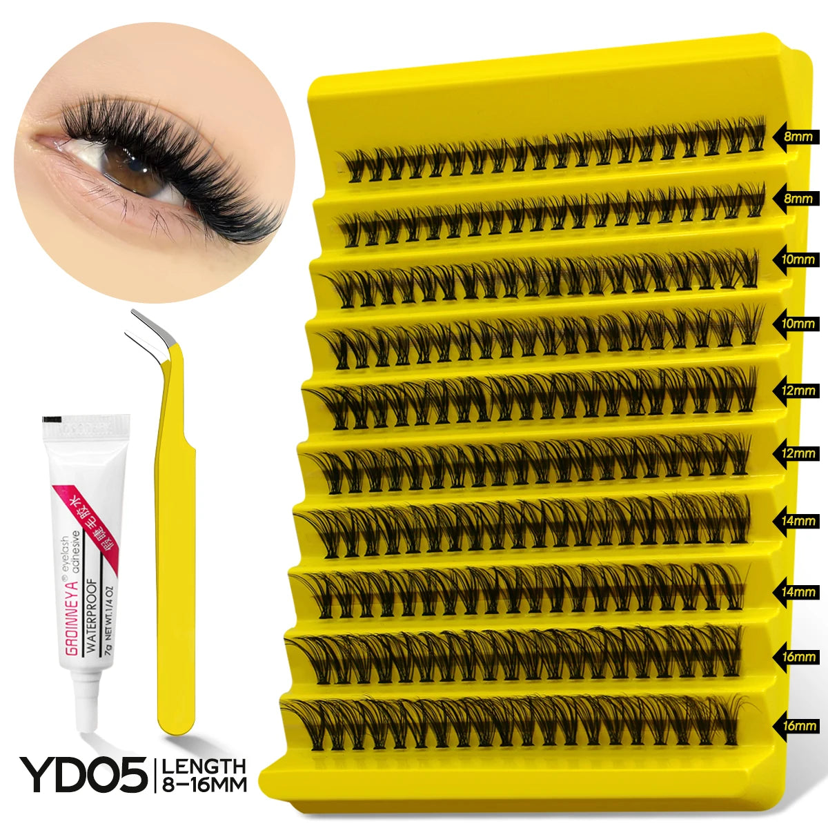 Lash Clusters Kit With Waterproof Strong Hold DIY Lash Extension Makeup