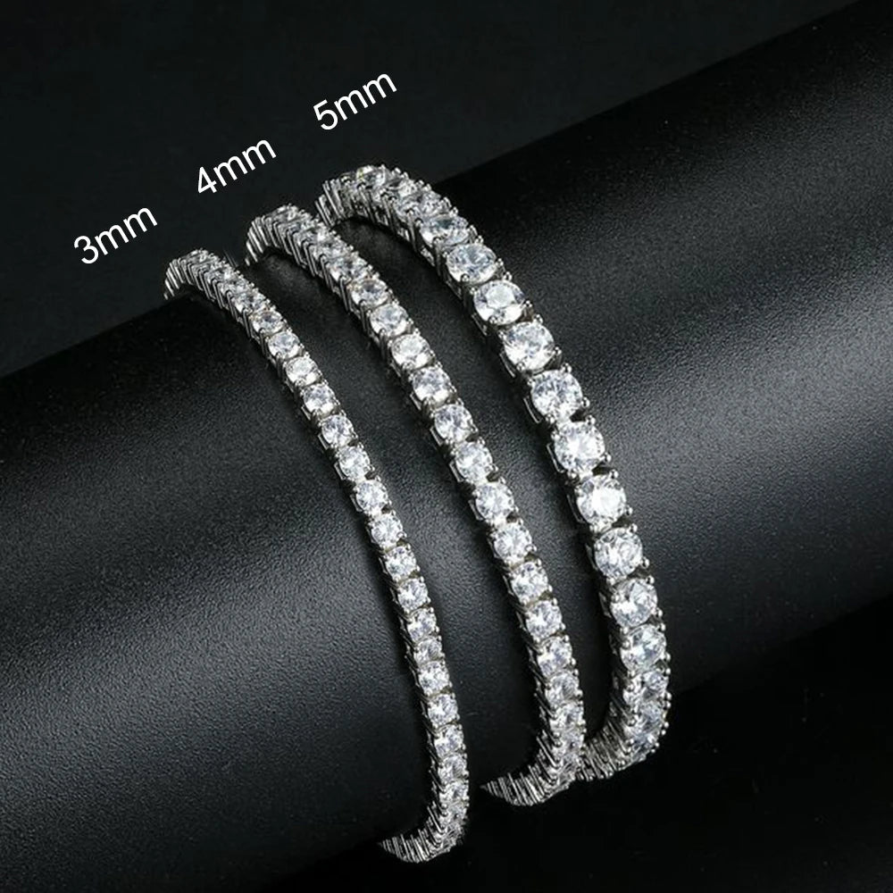 Dainty Full Moissanite Tennis Bracelet 18k Gold Plated 925 Sterling Silver D Color Lab Created Diamond Bracelet for Women