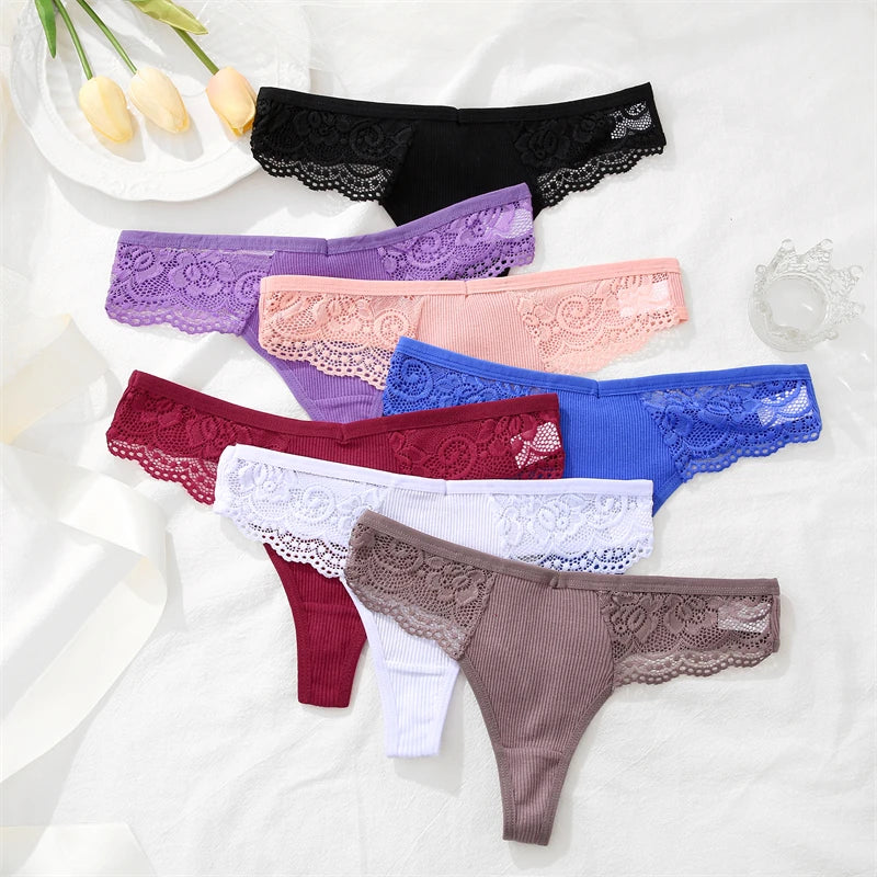 3Pcs Women's Cotton Underwear-Sexy Solid Color Low Waist