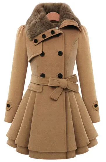 Women's Woolen Jacket Long Slimming Smoothing Overcoat