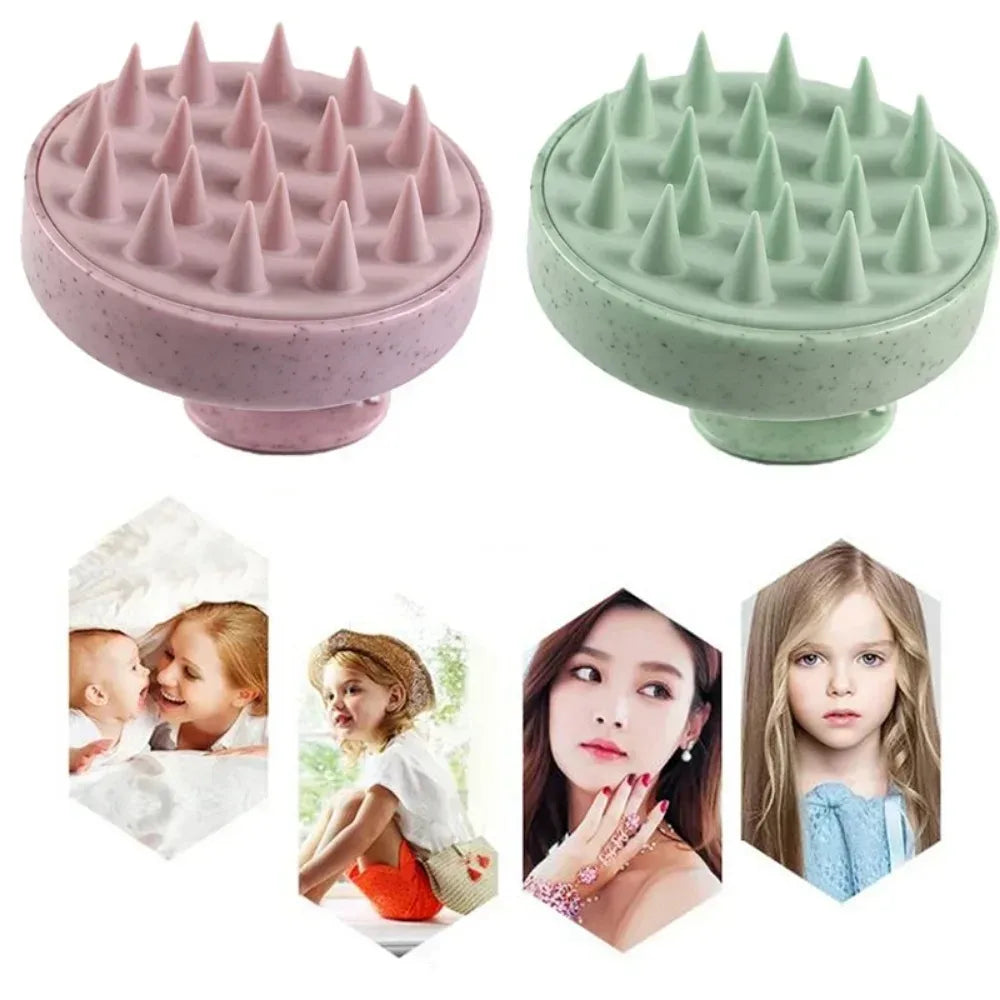 Silicone Shampoo Brush Head Scalp Massage Comb Hair Washing