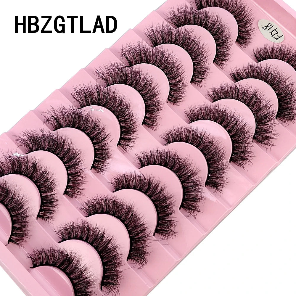 10 Pairs Faux Mink Eyelashes Handmade False Eyelashes