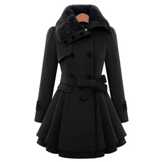 Women's Woolen Jacket Long Slimming Smoothing Overcoat