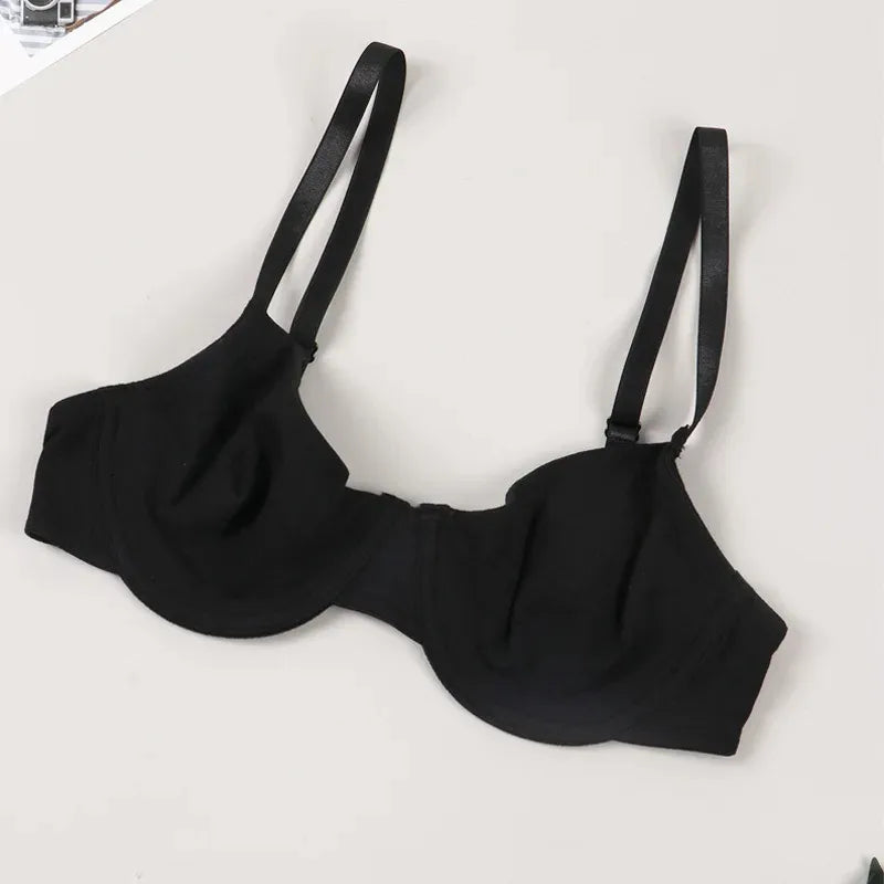 1 Piece Contrast Lace Wireless Bra, Comfy & Elegant