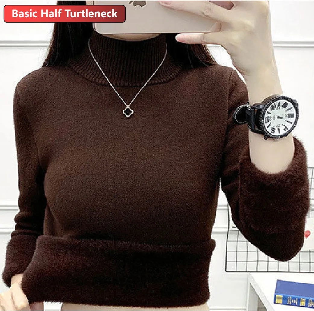 Winter Sweater Women Elegant Thicken Velvet