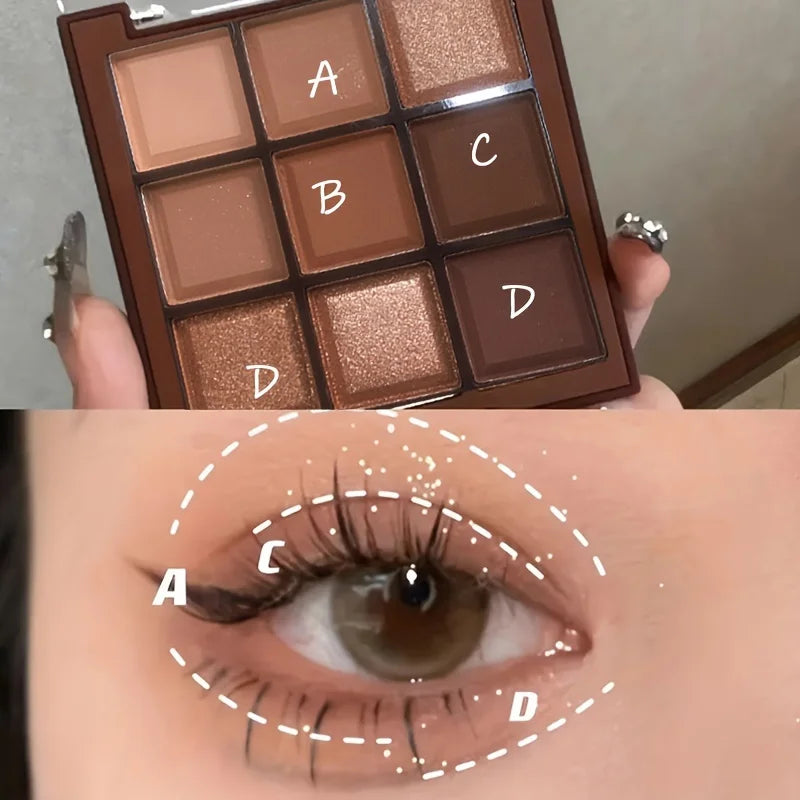 9 Colors Eyeshadow Palette Mocha Chocolate