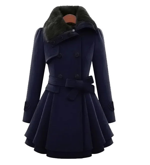 Women's Woolen Jacket Long Slimming Smoothing Overcoat