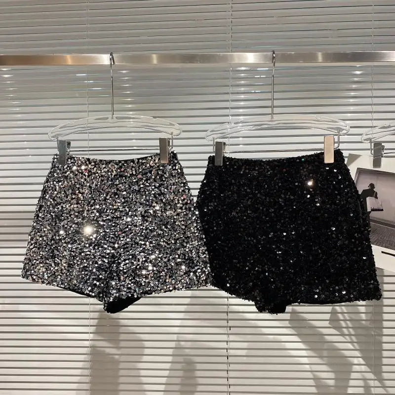 Velvet Shorts Women Sequined Shiny Versatile Short