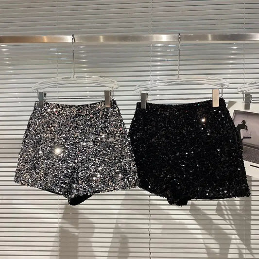 Velvet Shorts Women Sequined Shiny Versatile Short