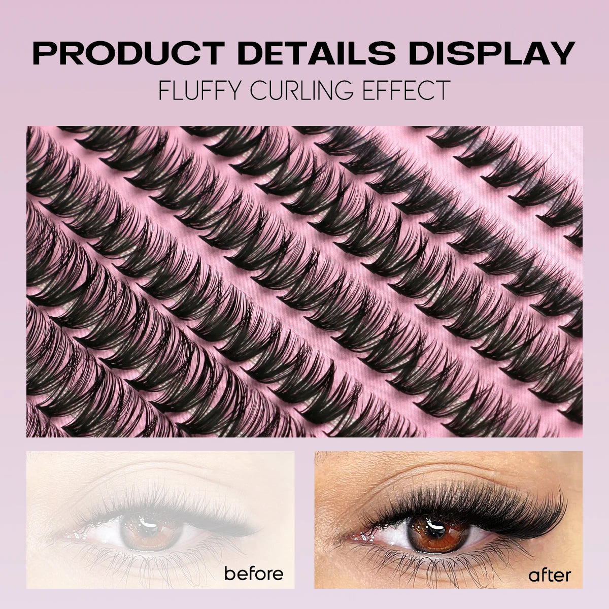 Lash Clusters Kit With Waterproof Strong Hold DIY Lash Extension Makeup