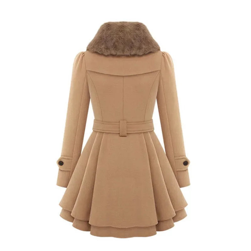 Women's Woolen Jacket Long Slimming Smoothing Overcoat