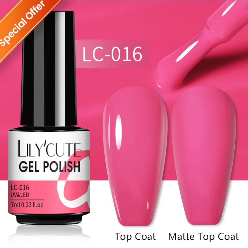 LILYCUTE 129 Colors 7ML Nail Gel Polish Nail Supplies Vernis Semi Permanent Nail Art Manicure Soak Off LED UV Gel Nail Varnishes