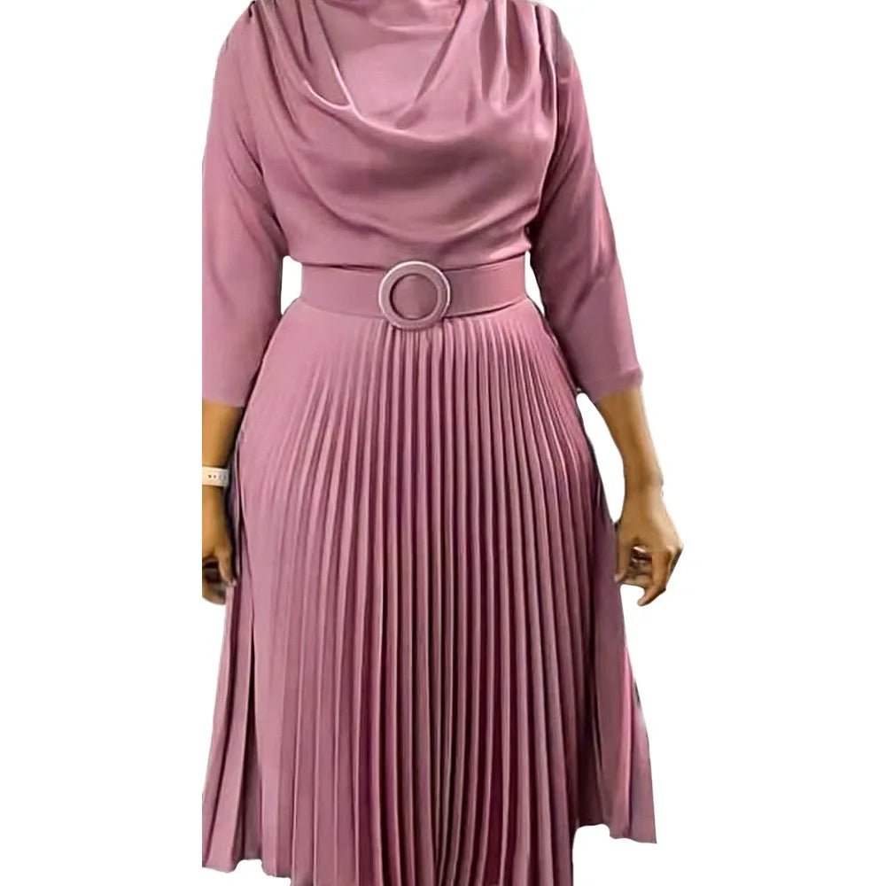 Elegant Office Dress Pleated for Women