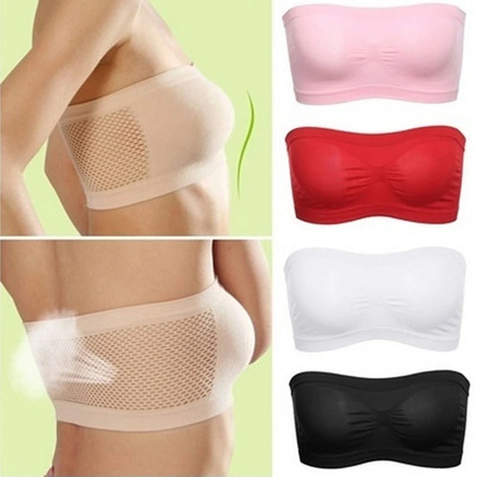 Lady's Sexy Strapless Crop Top Bra