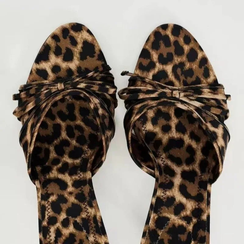 High Quality Women Shoes Bow Knot Leopard