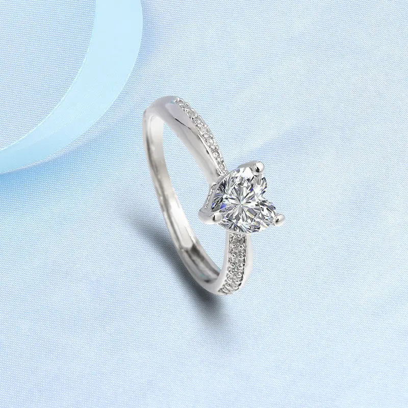 New Ring Heart 925 sterling silver Belle Ring CZ zircon Fit original Ring