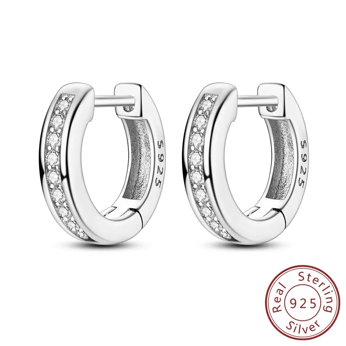 MULA 1PC 925 Sterling Silver Woman Hoop Earring Zircon