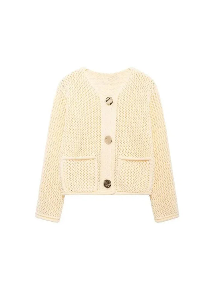 Knitted Cardigans Womens Sweaters Loose Casual Button Long Sleeve