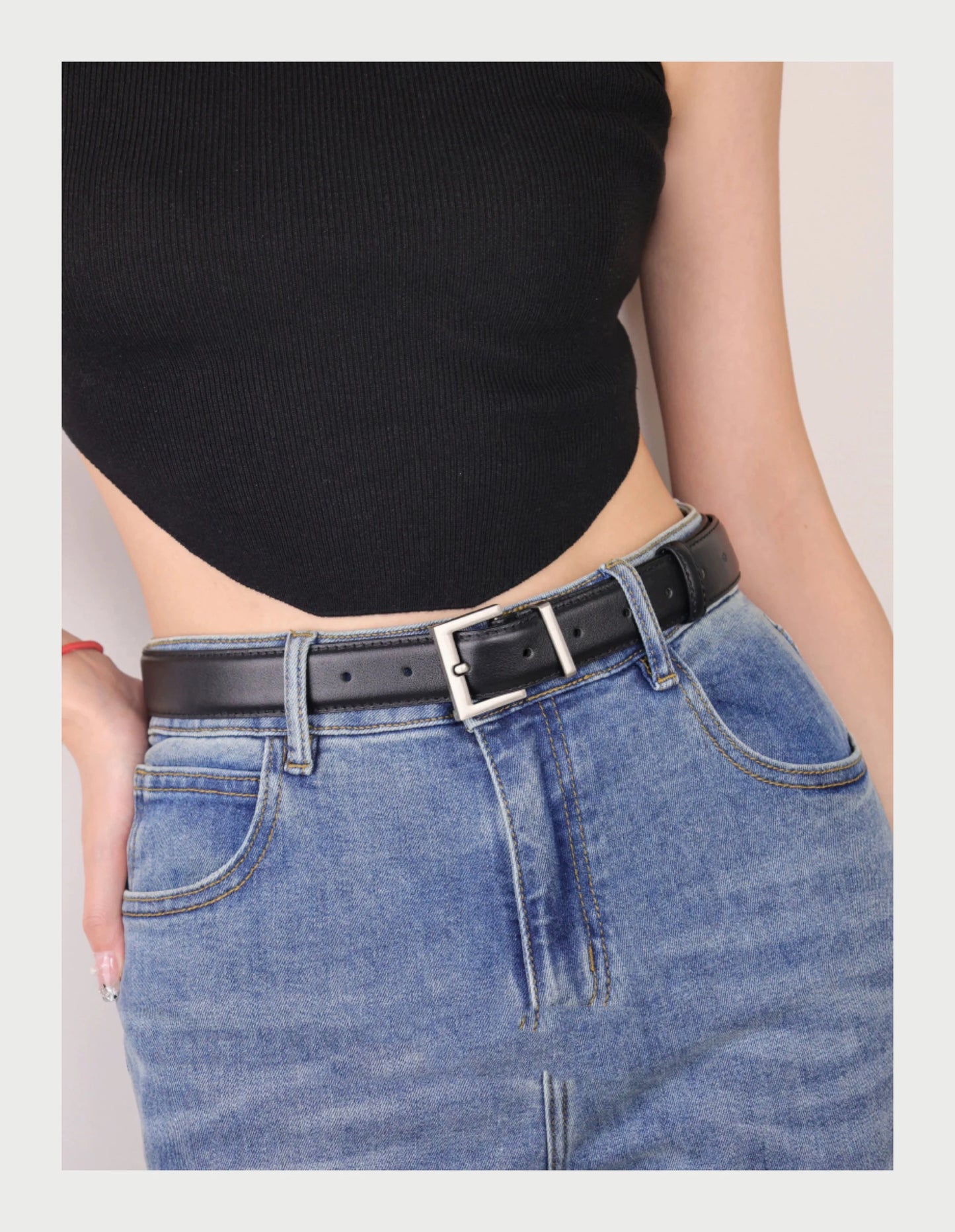 Luxury Double Genuine Leather Belt for Women Jeans Casual