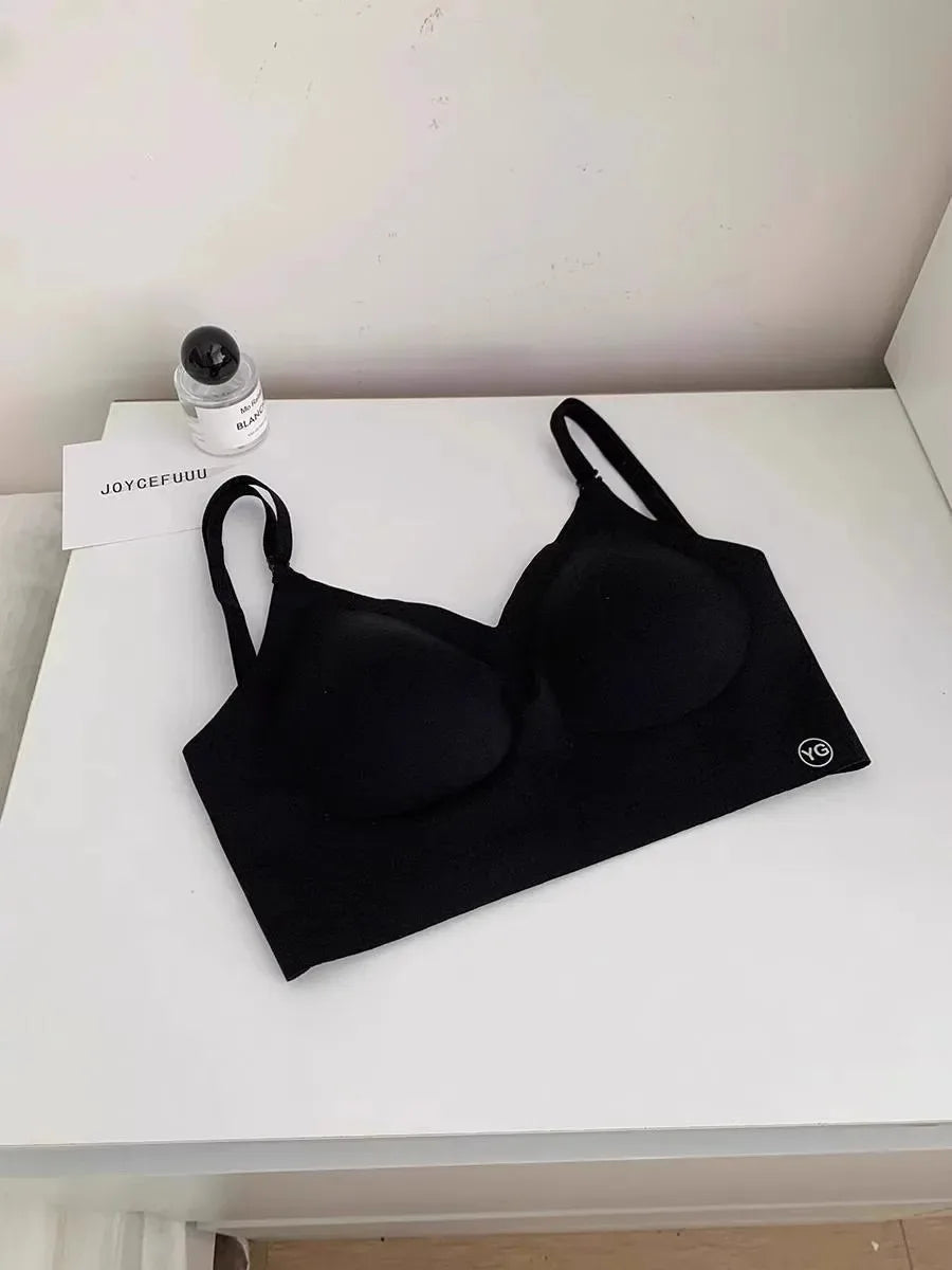 1 Piece Contrast Lace Wireless Bra, Comfy & Elegant