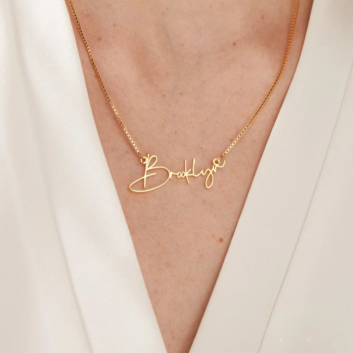 Personalised Gold Name Necklace with Box