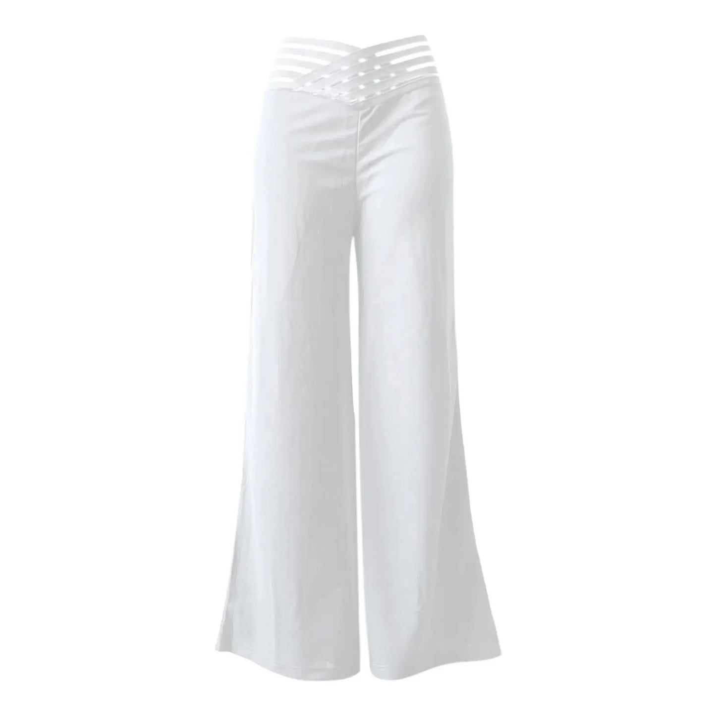 Women Wide Leg Flared Pants Casual  High Waist