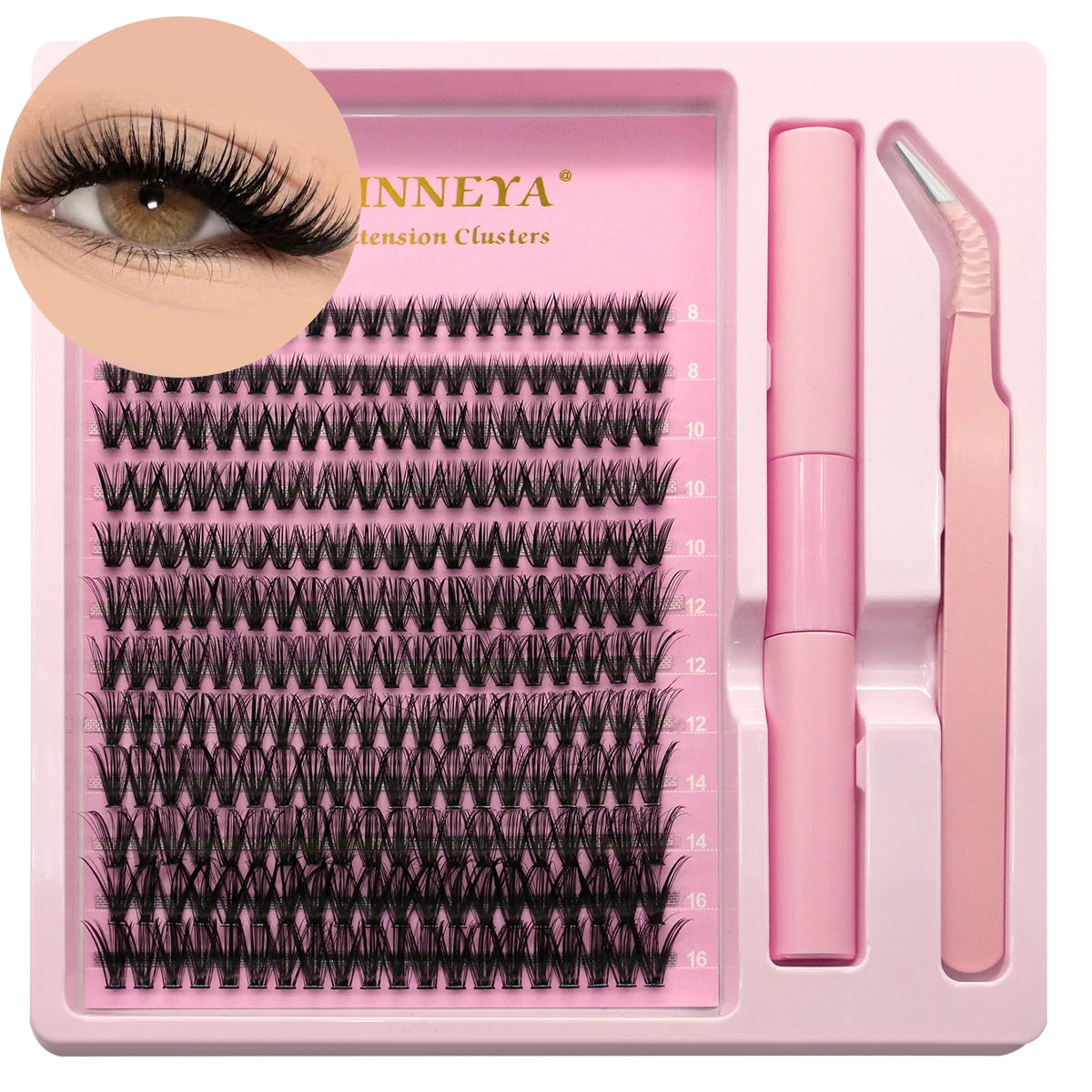 Lash Clusters Kit With Waterproof Strong Hold DIY Lash Extension Makeup