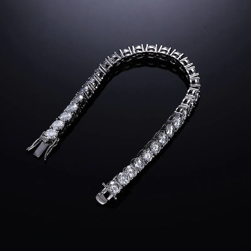 3- 4- 5mm Moissanite Diamond Tennis Bracelet for Women  S925 Sterling Silver