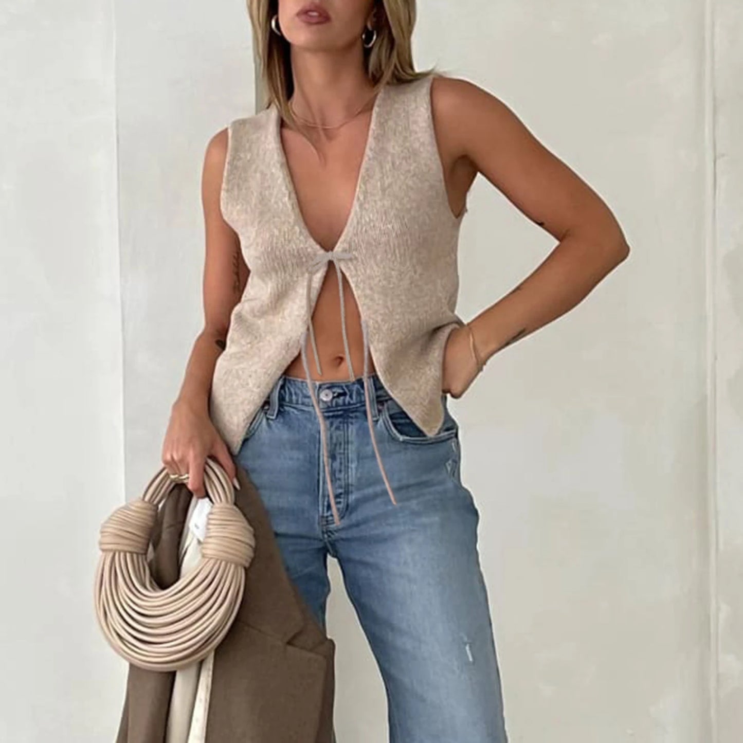 Sweater Knitwear Vest Fitted Sleeveless