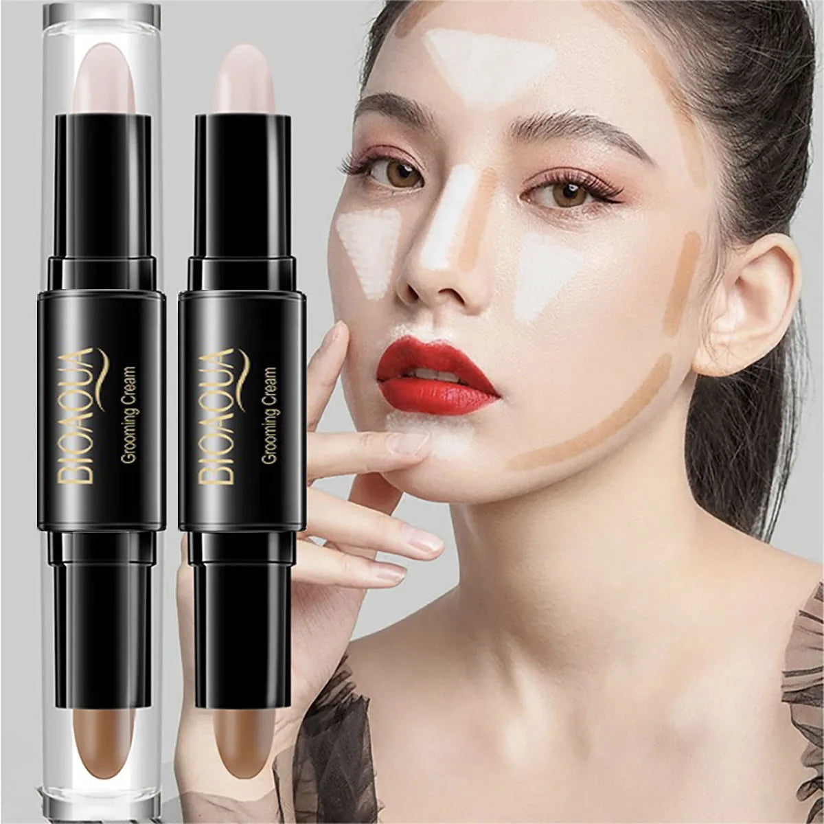 Double Head Contour Face Foundation Concealer Pen Long Lasting Dark Circles Corrector Contour Concealers Stick Cosmetic Makeup