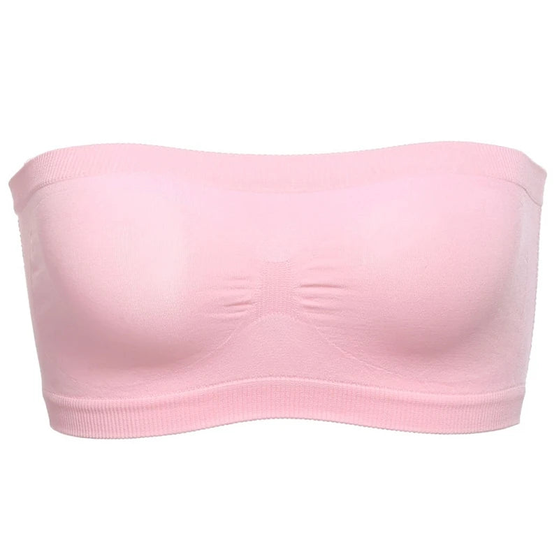 Lady's Sexy Strapless Crop Top Bra