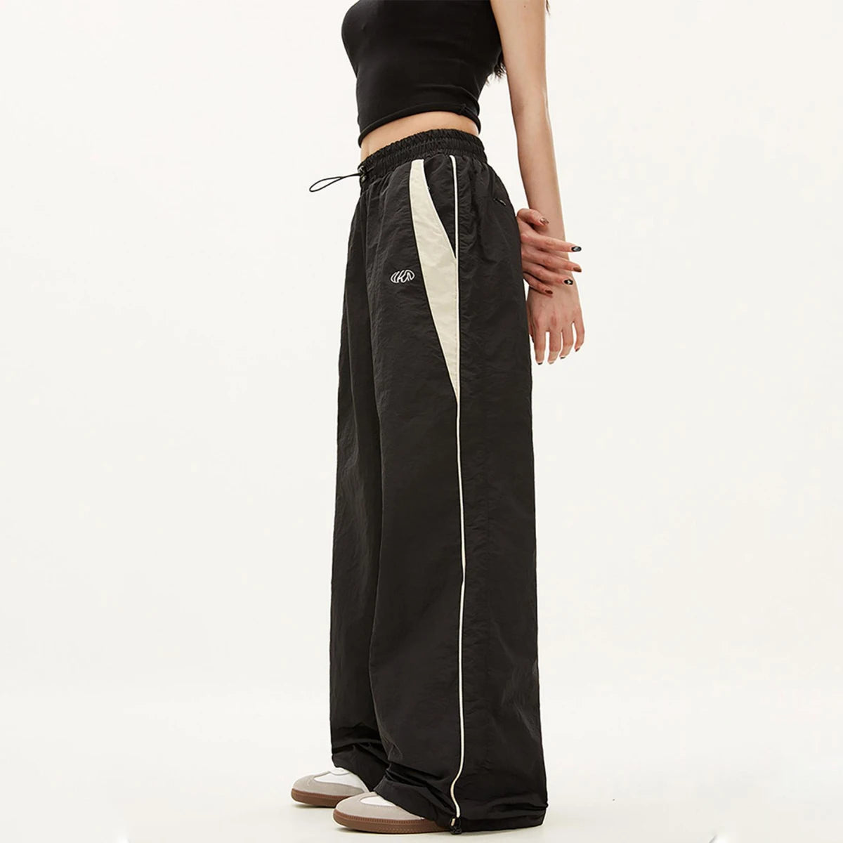 Casual Wide Leg Cargo Pants Drawstring