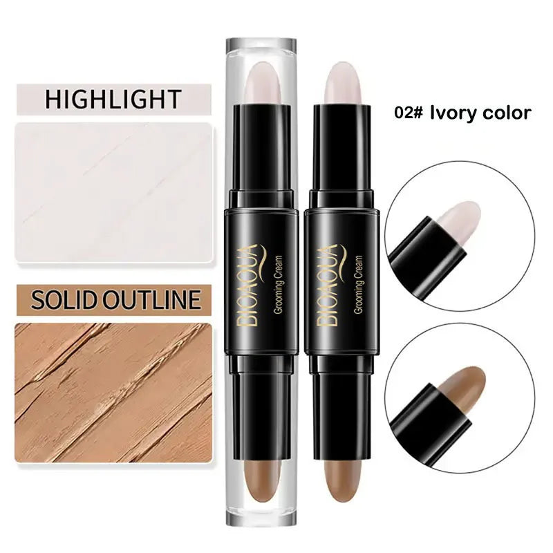 Double Head Contour Face Foundation Concealer Pen Long Lasting Dark Circles Corrector Contour Concealers Stick Cosmetic Makeup