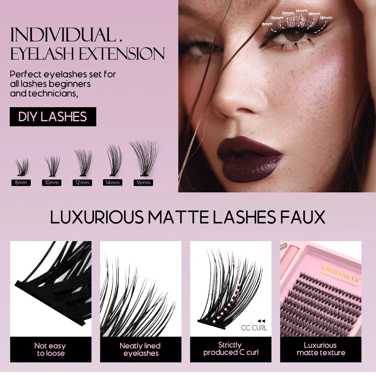 Lash Clusters Kit With Waterproof Strong Hold DIY Lash Extension Makeup