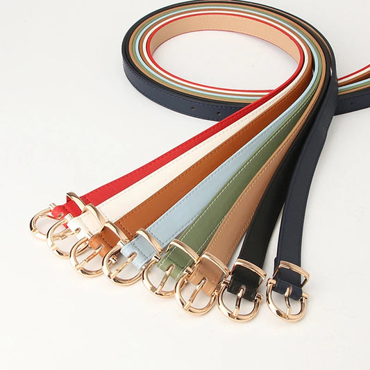 Leather Female Belt Strap Black Brown Green Women Belts