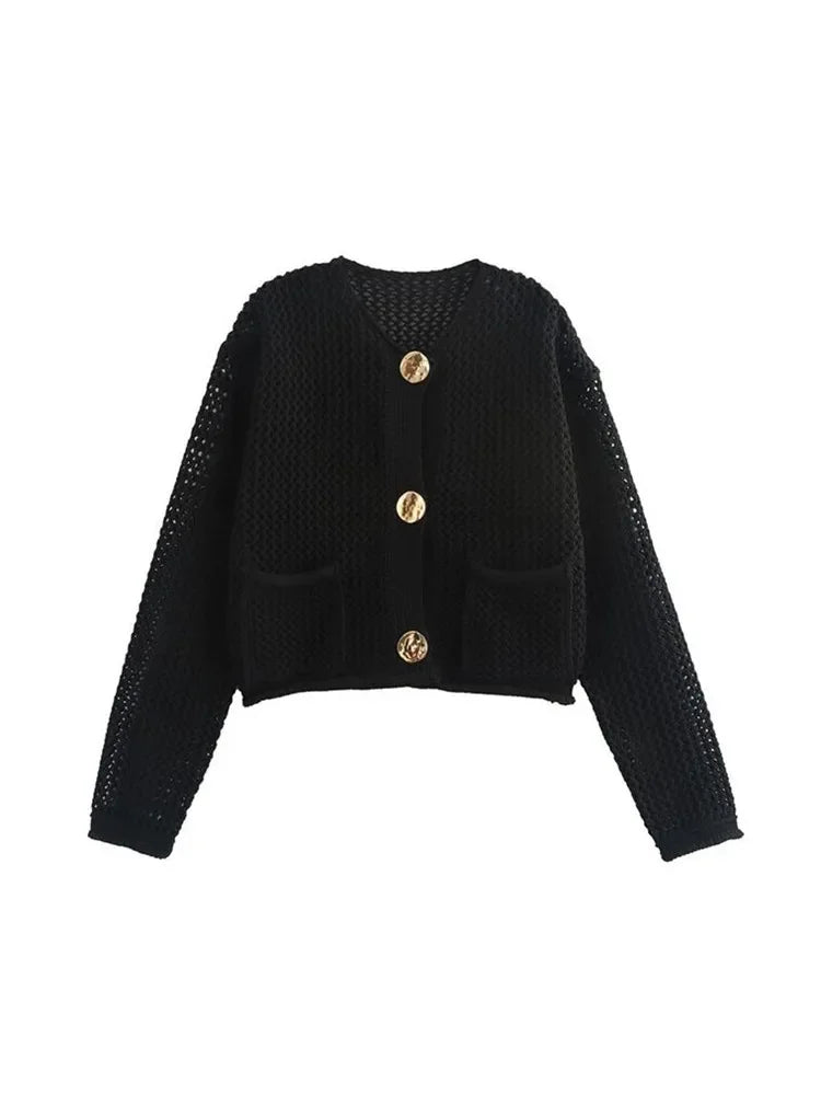 Knitted Cardigans Womens Sweaters Loose Casual Button Long Sleeve