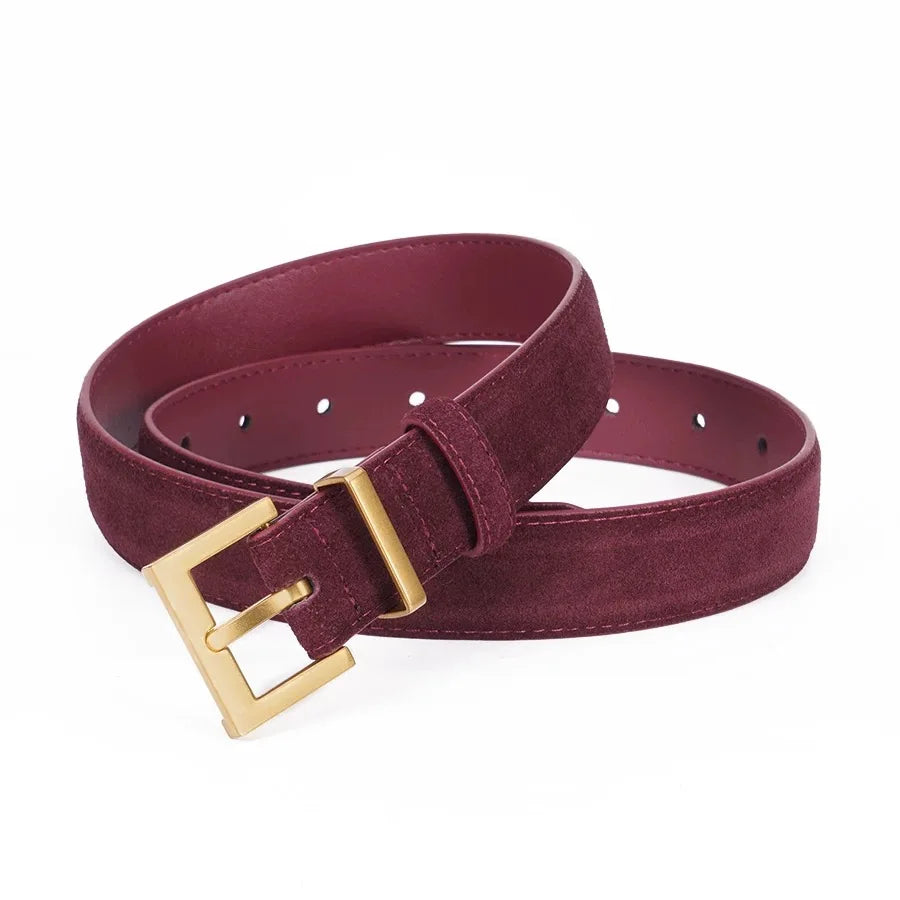 Luxury Double Genuine Leather Belt for Women Jeans Casual