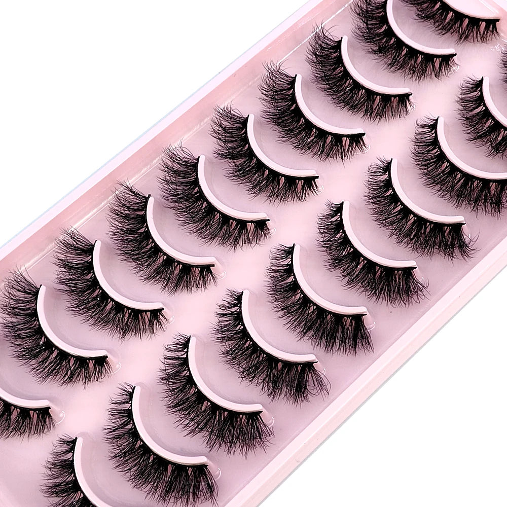 10 Pairs Faux Mink Eyelashes Handmade False Eyelashes