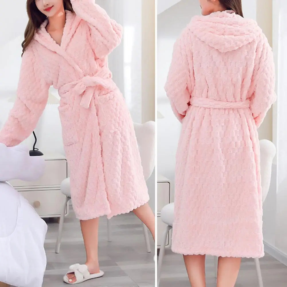 Long Women Robe Rabbit Sleepwear