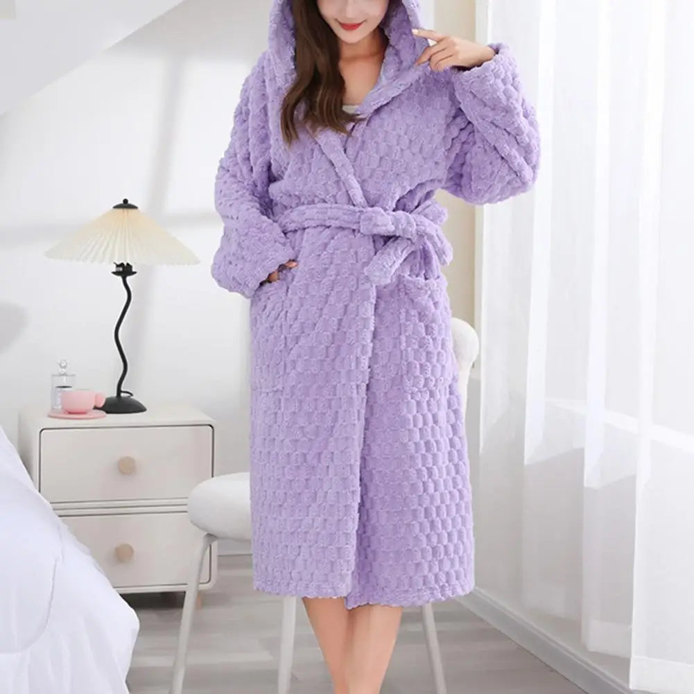 Long Women Robe Rabbit Sleepwear