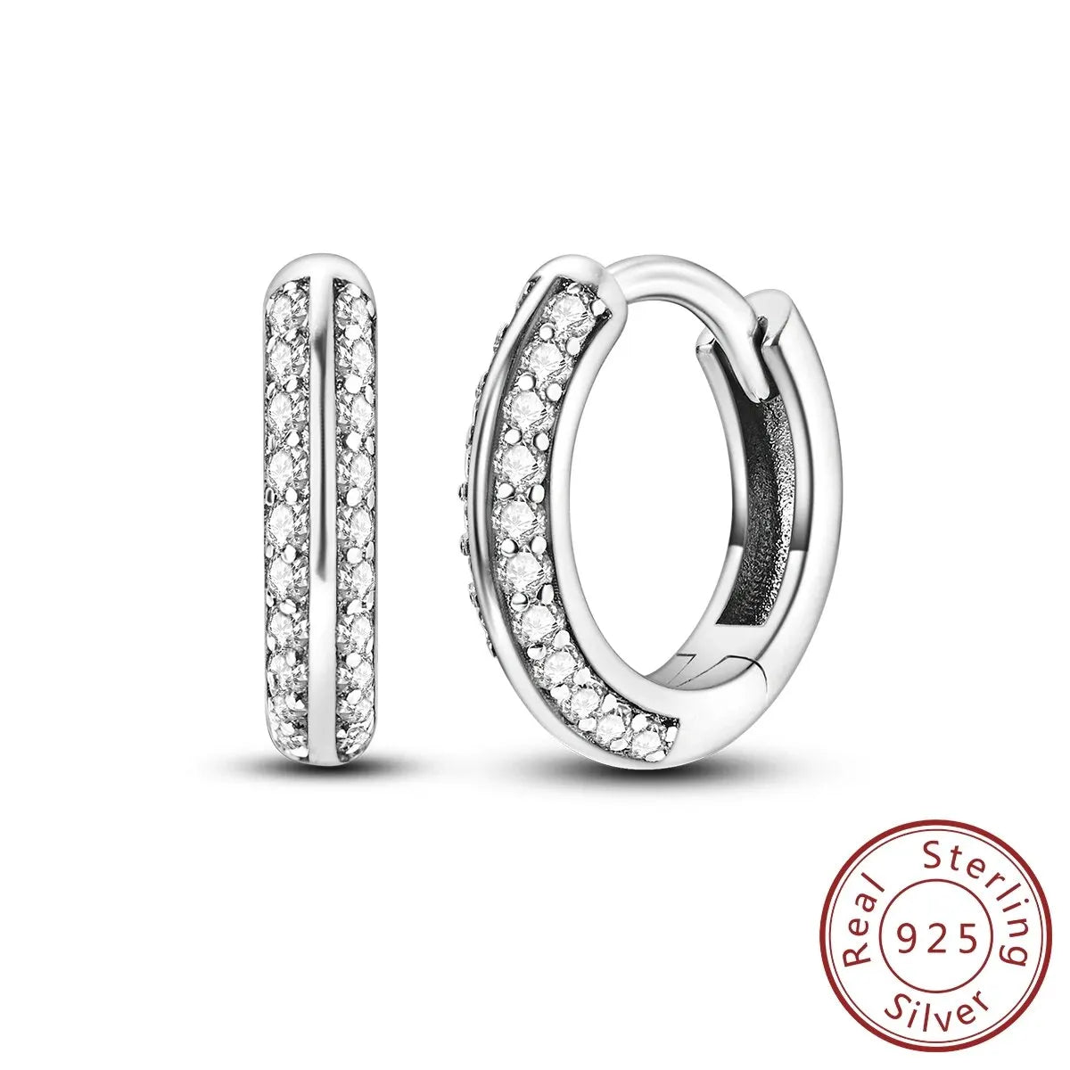 MULA 1PC 925 Sterling Silver Woman Hoop Earring Zircon