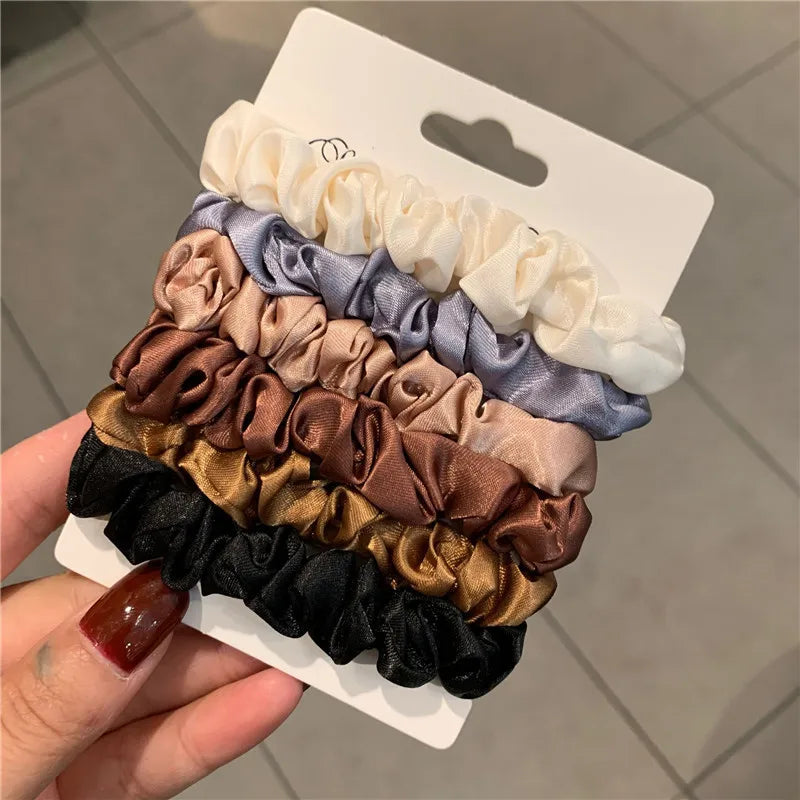 6Pcs Elegant Hair Scrunchies Women Hair Accessories