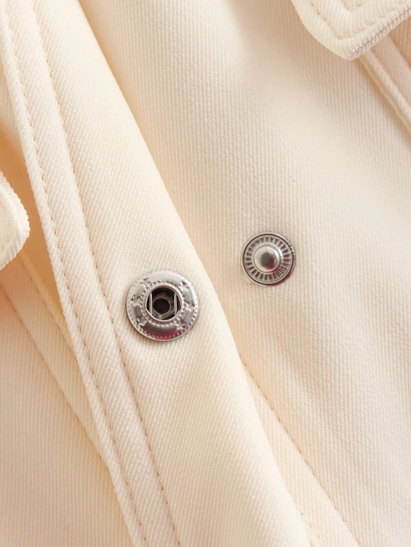 Jacket Coat White Button Baseball Aviator Long Sleeve Crop Outerwear